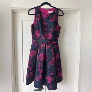 Eliza J Blue and Gray Pleated Tiered A-Line Dress. Very cute dress